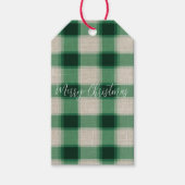 Green Cream Plaid Cadeaulabel (Voorkant)