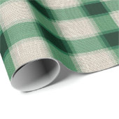 Green Cream Plaid Cadeaupapier (Rol Hoek)