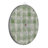 Green Cream Plaid Country Stripes Dartbord (Voorkant Links)