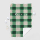 Green Cream Plaid Golfhanddoek (Insitu)