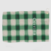 Green Cream Plaid Golfhanddoek (Horizontaal)