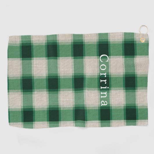 Green Cream Plaid Golfhanddoek (Horizontaal)