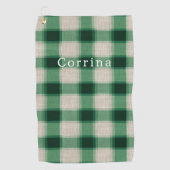 Green Cream Plaid Golfhanddoek (Voorkant)