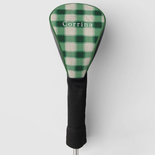 Green Cream Plaid Golfheadcover (Voorkant)