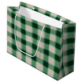Green Cream Plaid Groot Cadeauzakje (Voorkant Gekanteld)
