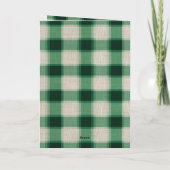 Green Cream Plaid Kerstboom Feestdagen Kaart (Achterkant)