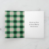 Green Cream Plaid Kerstboom Feestdagen Kaart (Binnen)
