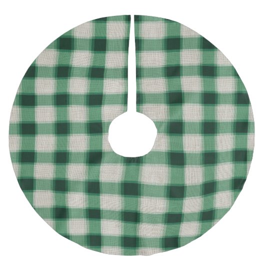 Green Cream Plaid Kerstboom Rok (Voorkant)