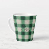 Green Cream Plaid Latte Mok (Linkerhoek)