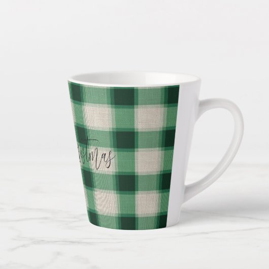 Green Cream Plaid Latte Mok (Rechts)