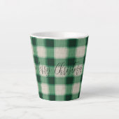 Green Cream Plaid Latte Mok (Voorkant)