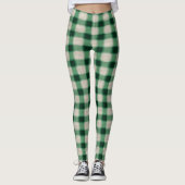 Green Cream Plaid Leggings (Voorkant)