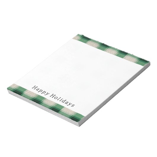 Green Cream Plaid Notitieblok (Linkerzijde)