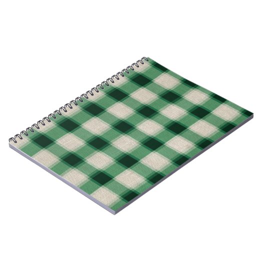 Green Cream Plaid Notitieboek (Linkerzijde)