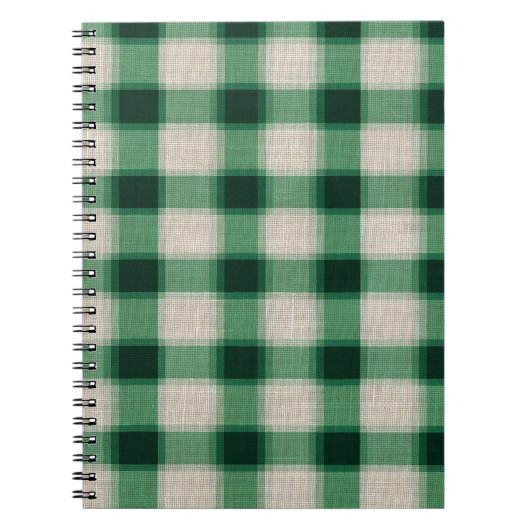 Green Cream Plaid Notitieboek (Voorkant)
