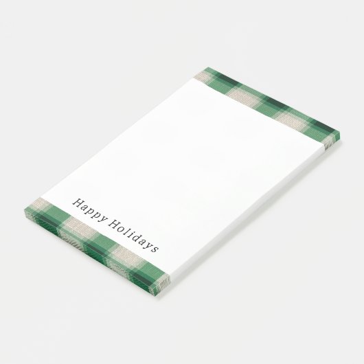 Green Cream Plaid Post-it® Notes (Schuin)