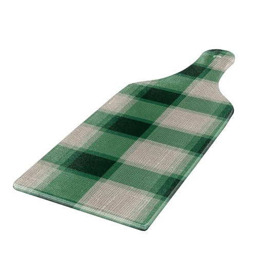 Green Cream Plaid Snijplank (Hoek)
