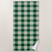 Green Cream Plaid Strandlaken (Voorkant)