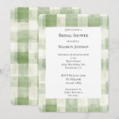 Green Cream Plaid Stripes Vrijgezellenfeest Kaart (Voorkant / Achterkant)