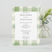 Green Cream Plaid Stripes Vrijgezellenfeest Kaart (Staand voorkant)