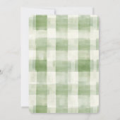 Green Cream Plaid Stripes Vrijgezellenfeest Kaart (Achterkant)