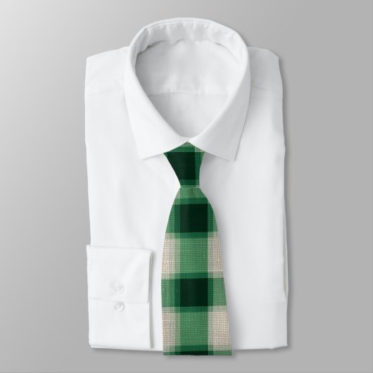 Green Cream Plaid Stropdas (Gebonden)