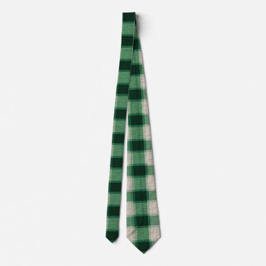 Green Cream Plaid Stropdas (Achterkant)