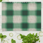 Green Cream Plaid Theedoek (Gevouwen)