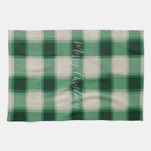 Green Cream Plaid Theedoek (Horizontaal)