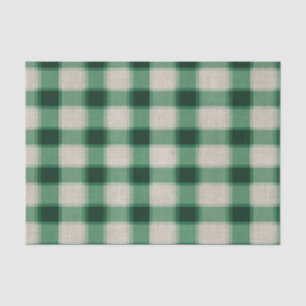 Green Cream Plaid Tissuepapier