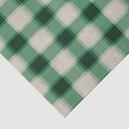 Green Cream Plaid Tissuepapier (Detail)