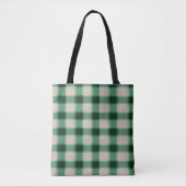 Green Cream Plaid Tote Bag (Voorkant)