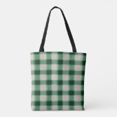 Green Cream Plaid Tote Bag (Achterkant)