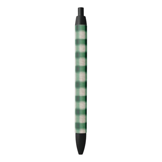 Green Cream Plaid Zwarte Inkt Pen (Voorkant Verticaal)