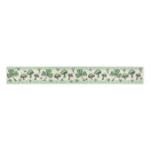 Green & Cream Shamrocks Hearts and Mushrooms 3" Grosgrain Lint (Voorkant)