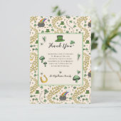 Green & Cream St Patricks Day Irish Thank You Card Bedankkaart (Staand voorkant)