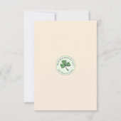 Green & Cream St Patricks Day Irish Thank You Card Bedankkaart (Achterkant)