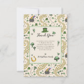 Green & Cream St Patricks Day Irish Thank You Card Bedankkaart (Voorkant)