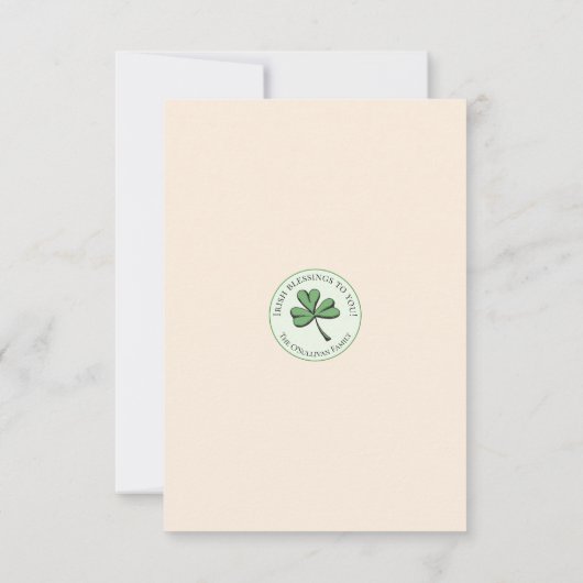 Green & Cream St Patricks Day Irish Thank You Card Bedankkaart (Achterkant)