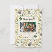 Green & Cream St Patricks Irish Thank You Card Bedankkaart (Voorkant)