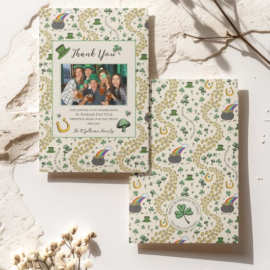 Green & Cream St Patricks Irish Thank You Card Bedankkaart