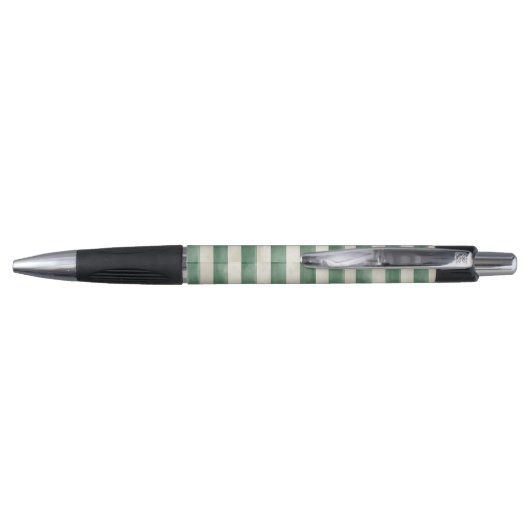 Green Cream Stripes Christmas Pen (Achterkant)
