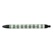 Green Cream Stripes Christmas Zwarte Inkt Pen (Voorkant)