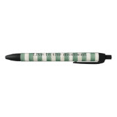Green Cream Stripes Christmas Zwarte Inkt Pen (Bodem)