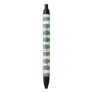 Green Cream Stripes Kerstmis Zwarte Inkt Pen