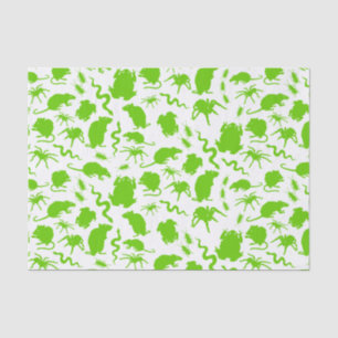 Green Creepy Crawly Critters Rats Horror Pattern Tissuepapier