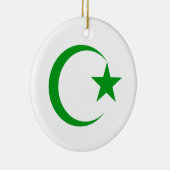 Green Crescent & Star.png Keramisch Ornament (Rechts)