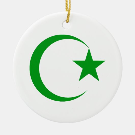 Green Crescent & Star.png Keramisch Ornament (Voorkant)