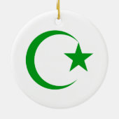 Green Crescent & Star.png Keramisch Ornament (Achterkant)