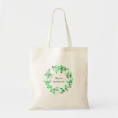 Green Crest Aangepaste naam Bruiloften Bruidsmeisj Tote Bag (Voorkant)